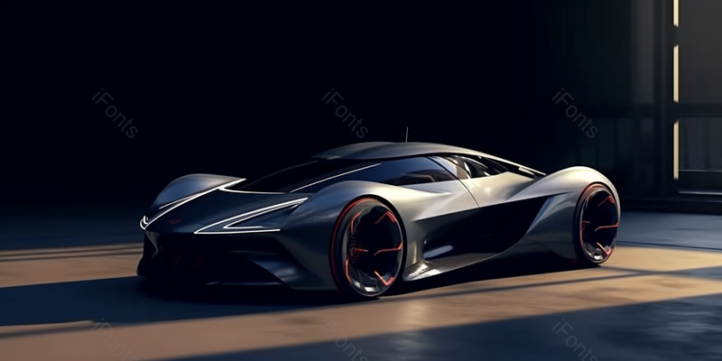 电动跑车在黑暗的车库从天窗照明充电摄影真实,高清,摄影图,摄影图片,图片大全,摄影图免费下载